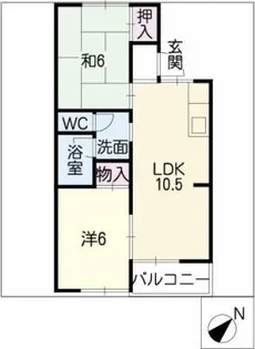 ハイライズヤスダA棟【2階】の間取り