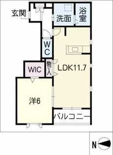 ウッドベル牧の原【1階】の間取り