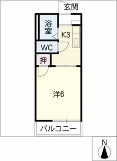 サンハイム星宮【1階】の間取り