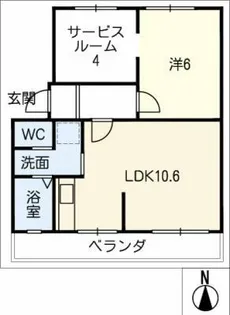 コーポ的場【2階】の間取り