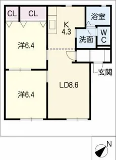 シンシア向山【1階】の間取り