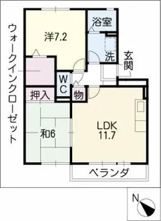 カーサ・パティオⅢ【2階】の間取り
