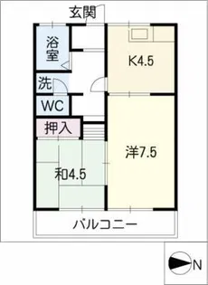 晴山コーポラス【1階】の間取り