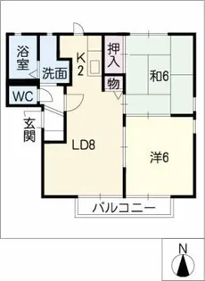 フォーヴルおちあい【2階】の間取り