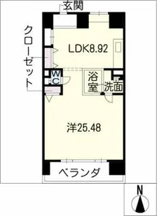 カスタリア伏見【14階】の間取り