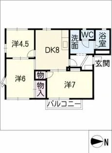 グリーンヒルズ徳重B棟【2階】の間取り