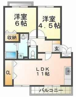 ウエストビレッジ【3階】の間取り