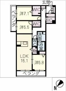 ヴェルデ小田井【2階】の間取り