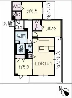 ヴェルデ小田井【2階】の間取り
