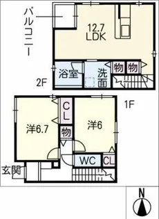 愛知県名古屋市千種区池上町1丁目【タウンハウス】の間取り