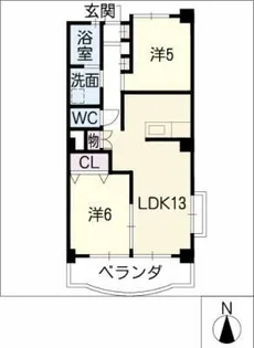 2LDKの間取り画像