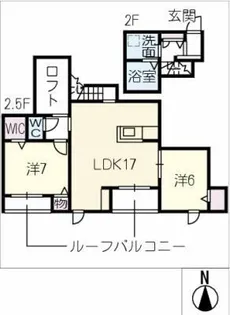 仮)ベルリード松下 北棟【2階】の間取り