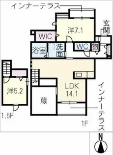 仮)ベルリード松下 北棟【1階】の間取り