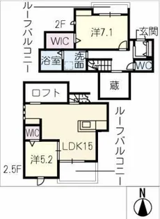 仮)ベルリード松下 北棟【2階】の間取り