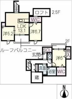 NORTH GRAND CHARIOT【2階】の間取り
