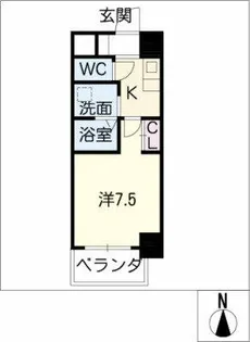 1Kの間取り画像