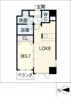グランプリエ名城【3階】の間取り