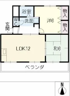 花の木農住団地小野ハイツ A棟【1階】の間取り