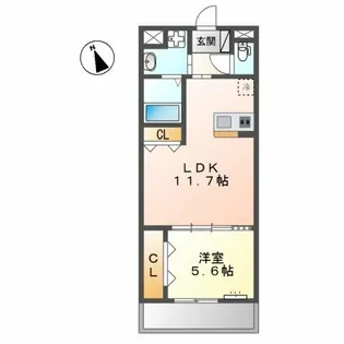 ウエストウイング6【1階】の間取り