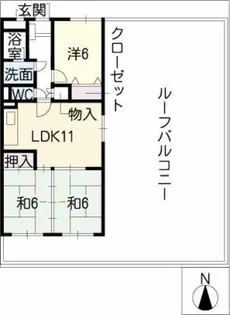 グランドール水附【6階】の間取り
