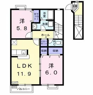 ラフィネRSB【2階】の間取り