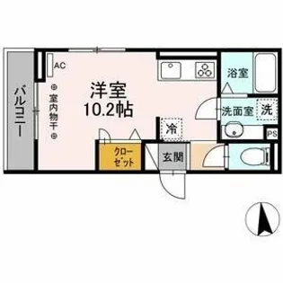 GRAND Dーroom .h Ⅱ【201号室】の間取り