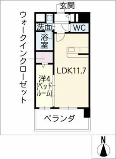 エルミタージュ桜山【7階】の間取り