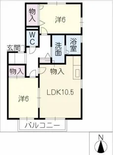 ドミール宮西Ⅱ【1階】の間取り