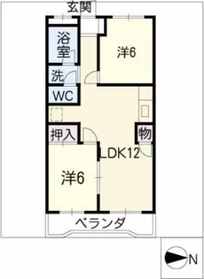 シャトー長湫【1階】の間取り