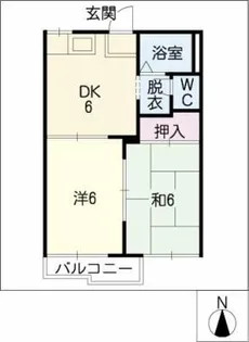 ハイツあすなろ【1階】の間取り