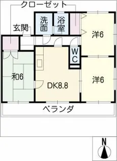エレガンス中花【1階】の間取り