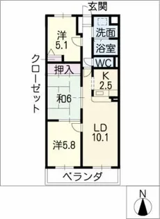 ワイズ東畑【2階】の間取り