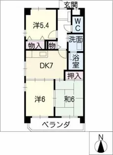 サンヒルズ岩倉【4階】の間取り
