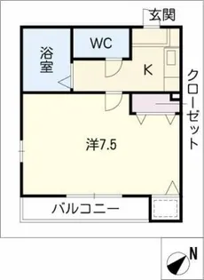 エクセラン柏森【2階】の間取り
