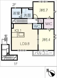 ユアメゾン楽田A【2階】の間取り
