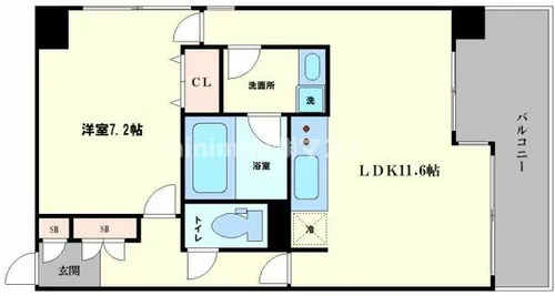 KDXレジデンス本町橋【7階】の間取り