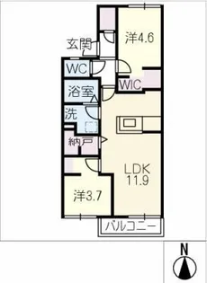 2SLDKの間取り画像