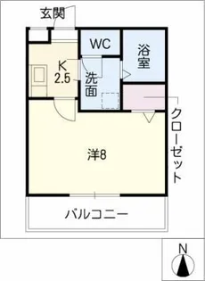クリサンセマム青山Ⅰ【2階】の間取り
