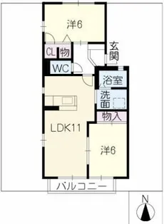 フレマリールK’s【1階】の間取り