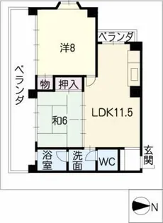 花自紅三郷マンション【4階】の間取り