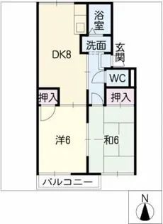 ドミール幸【1階】の間取り