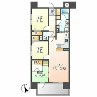 プレサンスロジェ鶴舞駅前Ⅱ【5階】の間取り