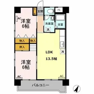 ビラ鳳笙【1階】の間取り
