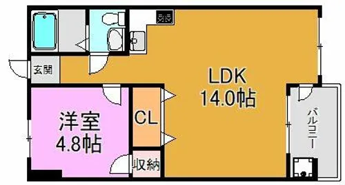 ウインズコート高井田【2階】の間取り