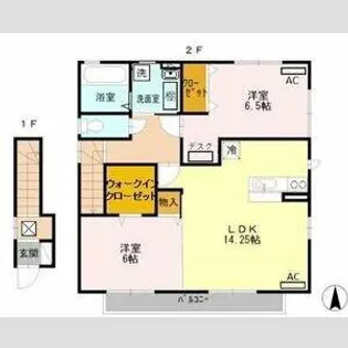 カーサ フェリーチェ Ⅰ【2階】の間取り