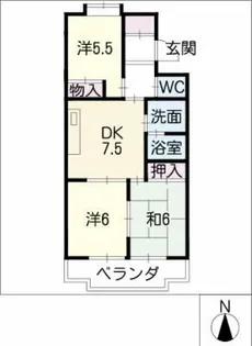 リバーランド河原【3階】の間取り