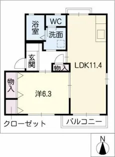 チャーリーズE棟【1階】の間取り