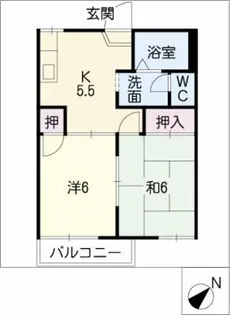 サニーハイツ青木【1階】の間取り