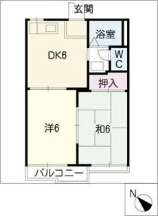 若草ハイツ【1階】の間取り