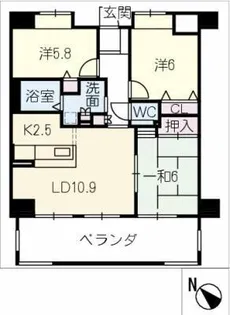 シティコーポ有松駅前1005号室【10階】の間取り